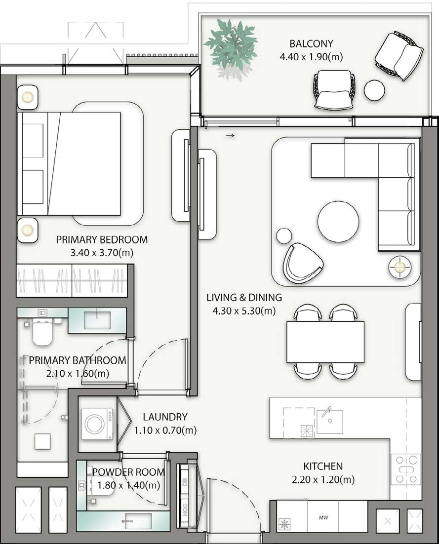 1 Bedroom Floor Plan