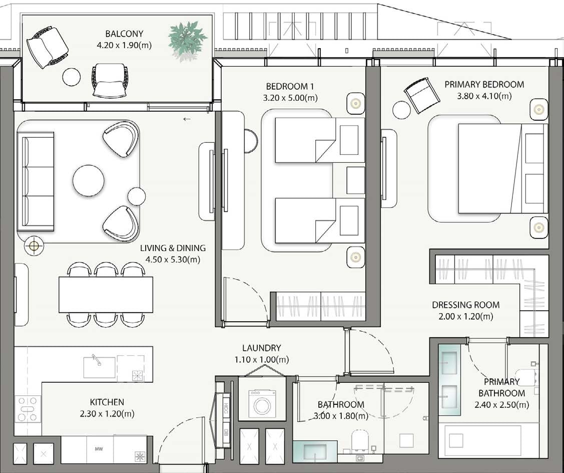 2 Bedroom Floor Plan